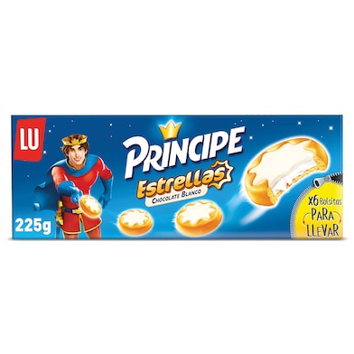 Galletas rellenas de chocolate blanco estrellas Principe 225 g-0