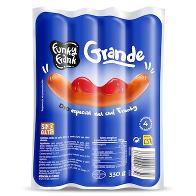 Salchichas cocidas grandes Dia Funky Frank 330 g-0
