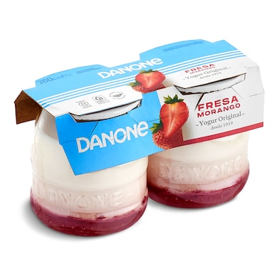 Yogur con fresa Danone 2 x 130 g-0