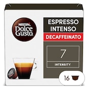 Cápsulas de café expresso descafeinado intenso Dolce Gusto 16 unidades