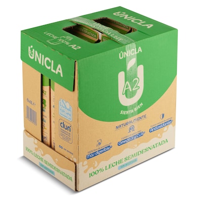 Leche semidesnatada A2 Únicla pack 6 x 1 L-0
