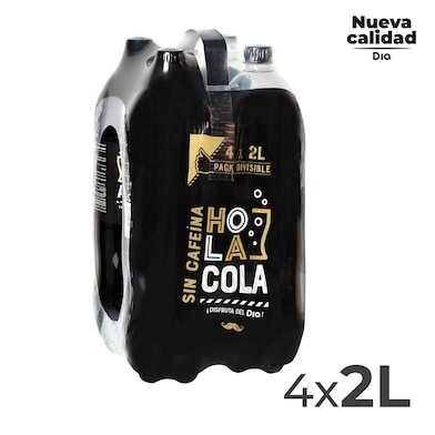 Refresco de cola sin cafeína Dia Hola Cola botella 4 x 2 L-0