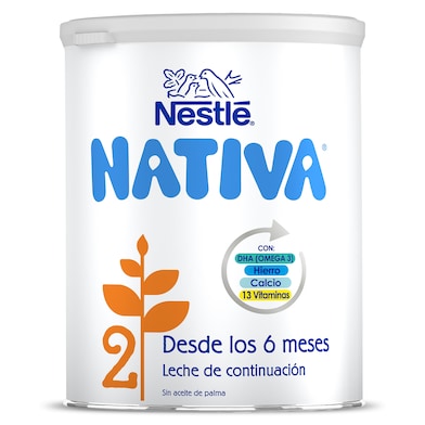Leche infantil en polvo de continuacion de 6 a 12 meses Nativa 800 g-0