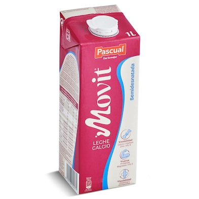 Leche semidesnatada calcio Pascual Movit 1 L-0