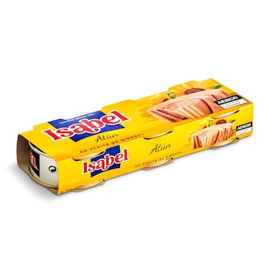 Atún en aceite girasol Isabel 3 x 52 g-0