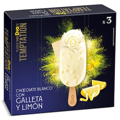 Helado bombón de limón 3 unidades Dia Temptation 195 g-0