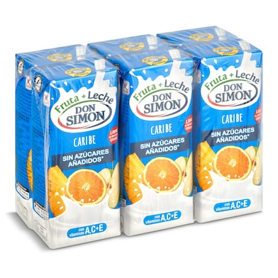 Bebida de fruta y leche caribe Don Simón pack 6 x 200 ml-0
