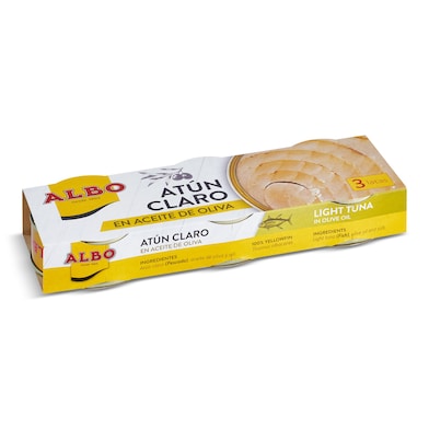 Atún claro en aceite de oliva Albo 3 x 48 g-0