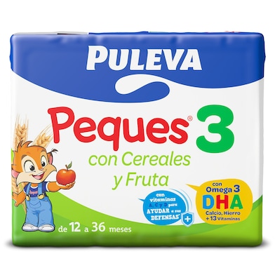 Preparado lácteo infantil con cereales y fruta Peques 3 Puleva 3 x 200 ml-0