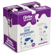 Leche semidesnatada sin lactosa Dia Láctea pack 6 x 1 L