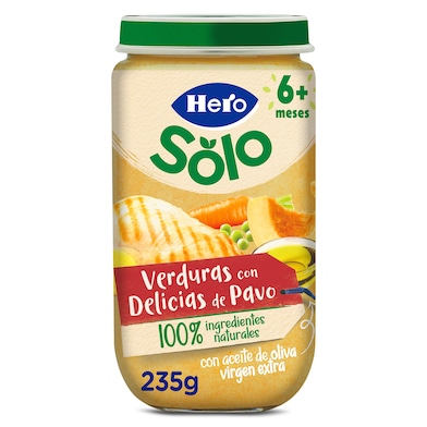 Puré de verduritas con delicias de pavo Hero 235 g-0