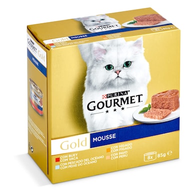 Mousse para gatos mix Gourmet 8 x 85 g-0
