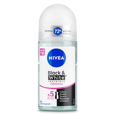Desodorante roll-on invisible black & white Nivea 50 ml-0