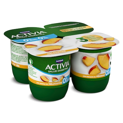 Bífidus desnatado con melocotón Activia 4 x 120 g-0