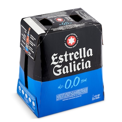 Cerveza 0,0% alcohol Estrella Galicia pack 6 x 25 cl-0
