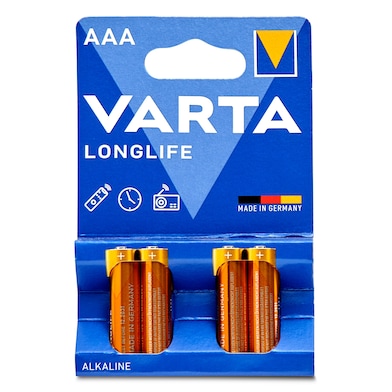 Pilas alcalinas AAA Varta 4 unidades-0