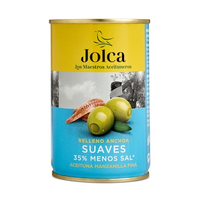 Aceitunas rellenas de anchoa suave Jolca 130 g-0