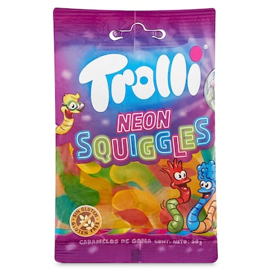 Golosinas gusanos neón Trolli 50 g-0