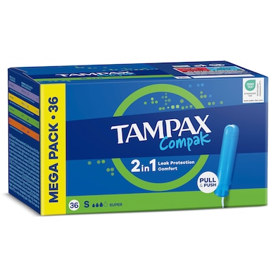 Tampón compak super Tampax 36 unidades-0