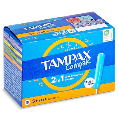 Tampón super plus compak Tampax 18 unidades-0