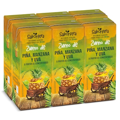 Zumo de piña, manzana y uva pack 6 x 200 ml-0