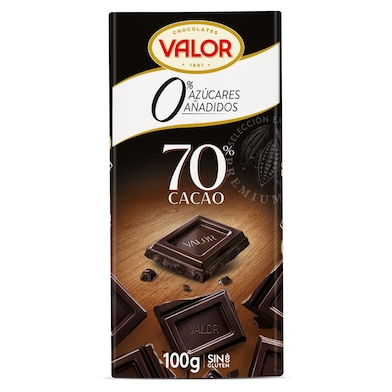 Chocolate negro 70% cacao sin azúcar Valor 100 g-0