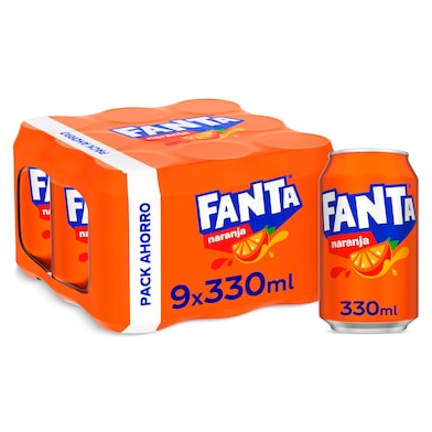 Fanta de naranja 9 x 330 ml-0