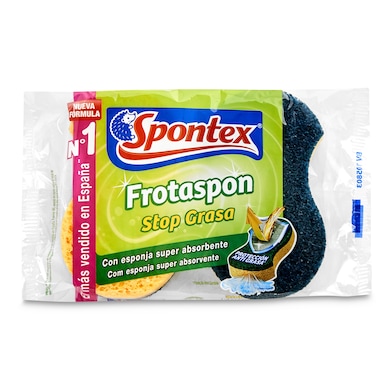 Estropajo con esponja super absorbente Spontex 2 unidades-0