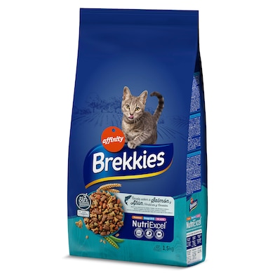 Alimento para gatos con salmón y atún Brekkies 1.5 Kg-0