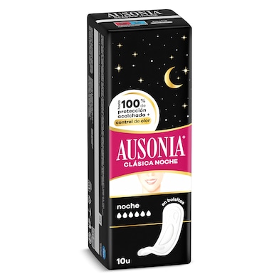 Compresas clásica noche superplus sin alas Ausonia 10 unidades-0