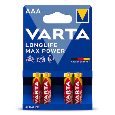 Pila alcalina max power aaa Varta 4 unidades-0