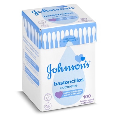 Bastoncillos de algodón Johnson's baby 100 unidades-0