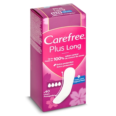 Protegeslips plus long fresh Carefree 40 unidades-0