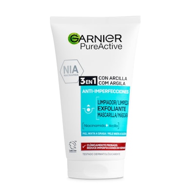 Crema tres en uno purificante exfoliante y matificante Garnier 150 ml-0