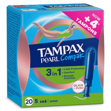 Tampax Compak Pearl super 20 unidades-0 Tampax Compak Pearl super 20 unidades-0