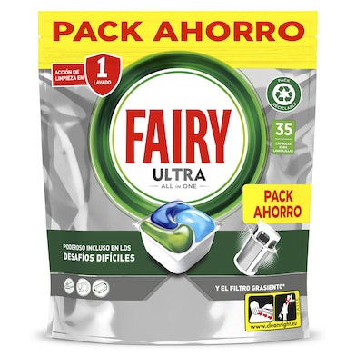 Lavavajillas máquina ultra platinum Fairy bolsa 35 unidades-0