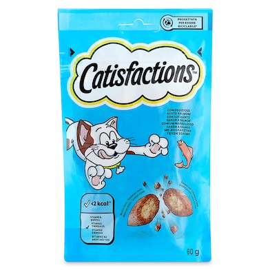 Snack para gatos con salmón Catisfaction bolsa 60 g-0