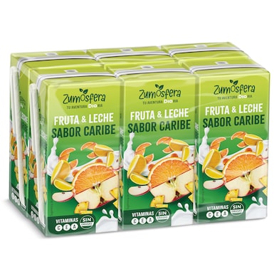 Bebida de zumo de frutas con leche caribe Zumosfera de Dia brik 6 x 200 ml-0
