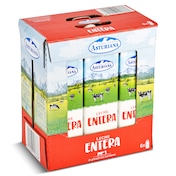 Leche entera Asturiana pack 6 x 1 L