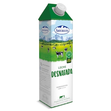 Leche desnatada Asturiana 1 L-0