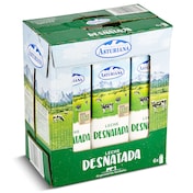 Leche desnatada Asturiana pack 6 x 1 L