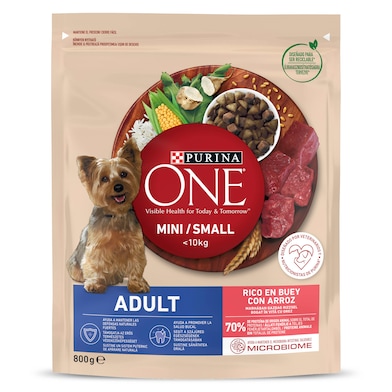 Alimento para perros mini con buey Purina one 800 g-0