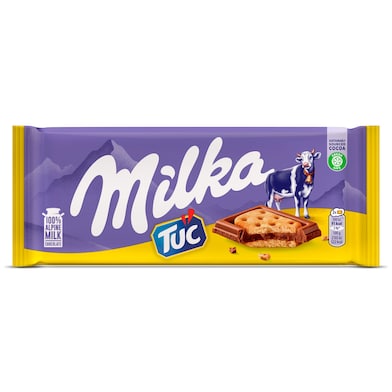 Chocolate con leche cubierto de galletas Milka 87 g-0