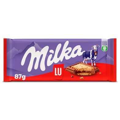 Chocolate con leche relleno de galleta lu Milka 87 g-0