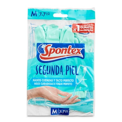 Guantes reutilizables segunda piel talla M Spontex bolsa 2 unidades-0