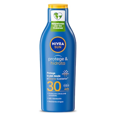 Leche solar protege & hidrata spf 30 Nivea 200 ml-0