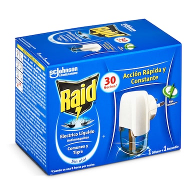Insecticida eléctrico antimosquitos aparato y recambio Raid 1 unidad-0