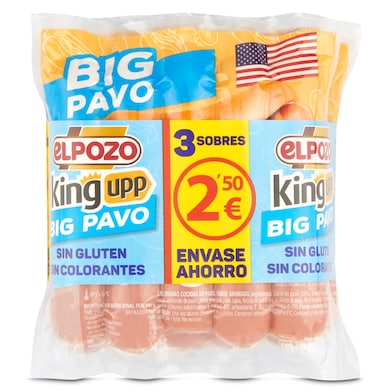Salchichas big pavo Elpozo 3 x 200 g-0
