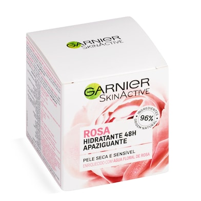 Crema facial hidratante y calmante con agua de rosas Garnier 50 ml-0