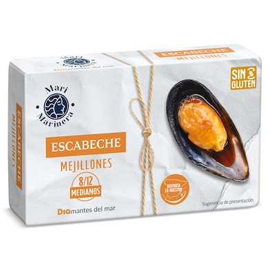 Mejillones en escabeche 8/12 piezas Dia Mari Marinera 69 g-0